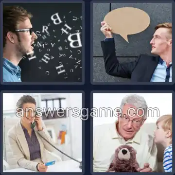 4 Bilder 1 Wort 8 Buchstaben SPRECHEN