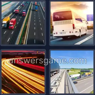 4 Bilder 1 Wort 8 Buchstaben AUTOBAHN