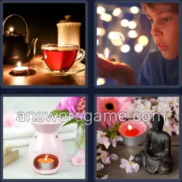 4 Bilder 1 Wort 8 Buchstaben TEELICHT