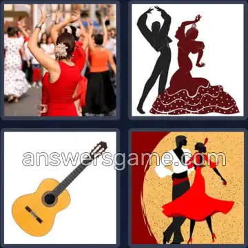 4 Bilder 1 Wort 8 Buchstaben FLAMENCO