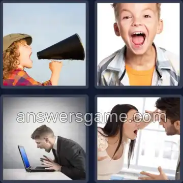 4 Bilder 1 Wort 8 Buchstaben SCHREIEN