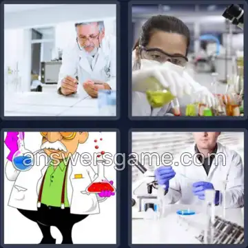 4 Bilder 1 Wort 8 Buchstaben CHEMIKER