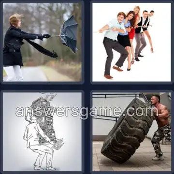 4 Bilder 1 Wort 8 Buchstaben KRAFTAKT