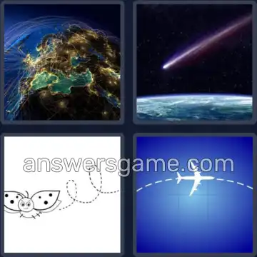 4 Bilder 1 Wort 8 Buchstaben FLUGBAHN