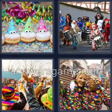 4 Bilder 1 Wort 8 Buchstaben FASCHING