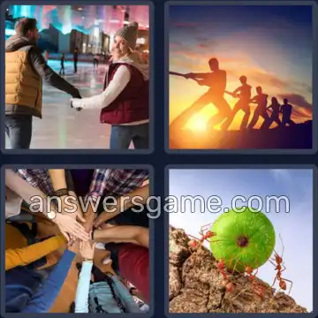 4 Bilder 1 Wort 8 Buchstaben ZUSAMMEN