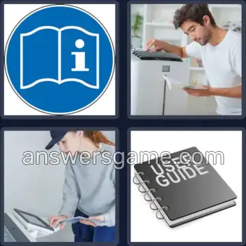 4 Bilder 1 Wort 8 Buchstaben HANDBUCH