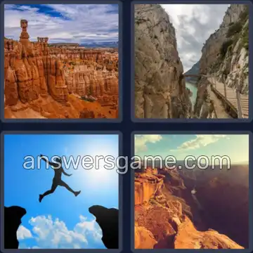 4 Bilder 1 Wort 8 Buchstaben SCHLUCHT