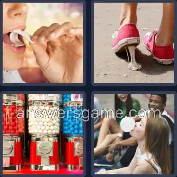 4 Bilder 1 Wort 8 Buchstaben KAUGUMMI