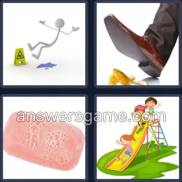 4 Bilder 1 Wort 8 Buchstaben RUTSCHIG