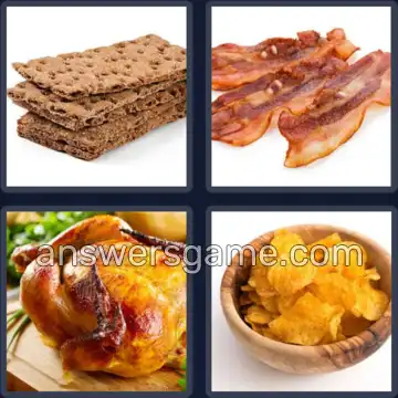 4 Bilder 1 Wort 8 Buchstaben KNUSPRIG