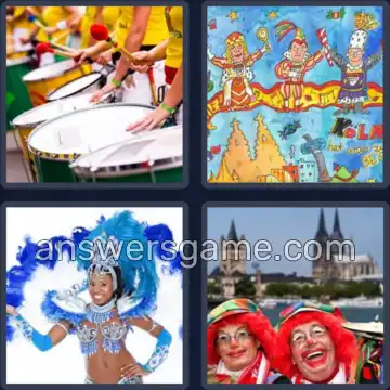 4 Bilder 1 Wort 8 Buchstaben KARNEVAL