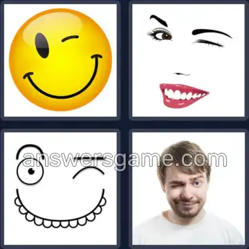 4 Bilder 1 Wort 8 Buchstaben ZWINKERN