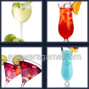 4 Bilder 1 Wort 8 Buchstaben COCKTAIL
