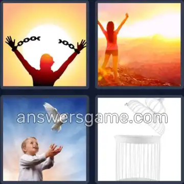 4 Bilder 1 Wort 8 Buchstaben FREIHEIT