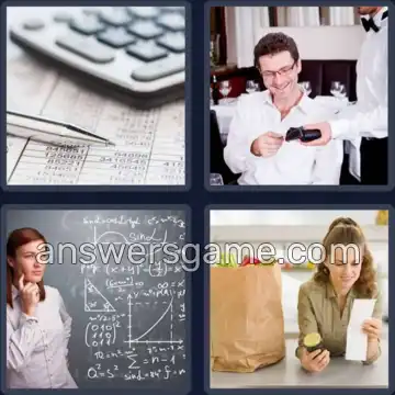 4 Bilder 1 Wort 8 Buchstaben RECHNUNG