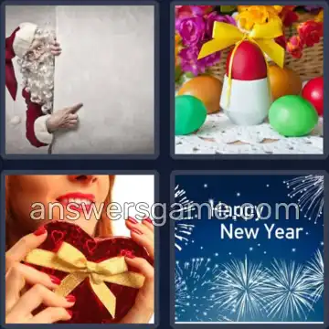 4 Bilder 1 Wort 8 Buchstaben FEIERTAG