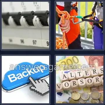 4 Bilder 1 Wort 9 Buchstaben SICHERUNG