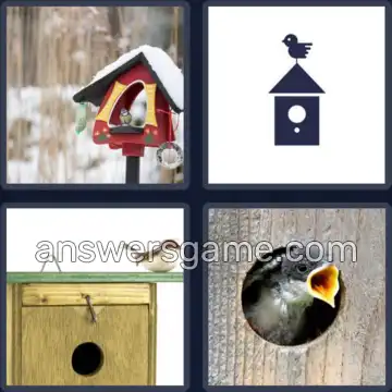 4 Bilder 1 Wort 9 Buchstaben VOGELHAUS