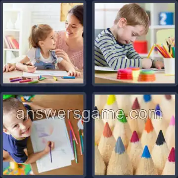 4 Bilder 1 Wort 9 Buchstaben BUNTSTIFT