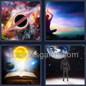 4 Bilder 1 Wort 9 Buchstaben UNIVERSUM