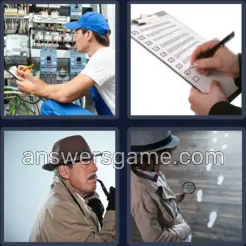 4 Bilder 1 Wort 9 Buchstaben INSPEKTOR