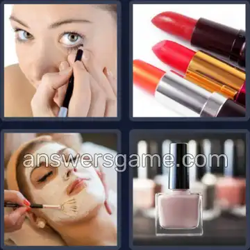 4 Bilder 1 Wort 9 Buchstaben KOSMETIKA
