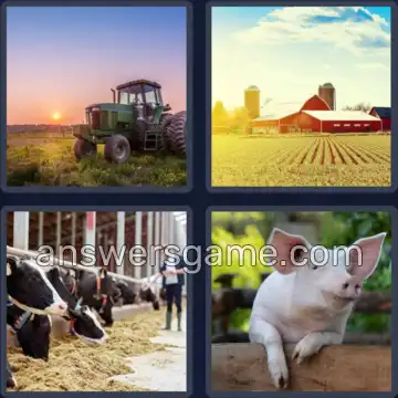 4 Bilder 1 Wort 9 Buchstaben BAUERNHOF