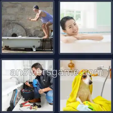 4 Bilder 1 Wort 9 Buchstaben BADEWANNE