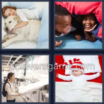 4 Bilder 1 Wort 9 Buchstaben BETTDECKE