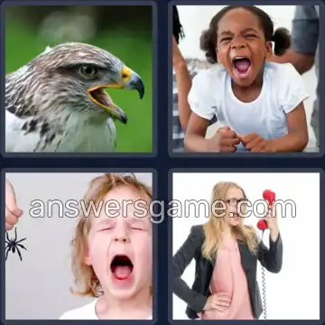 4 Bilder 1 Wort 9 Buchstaben KREISCHEN