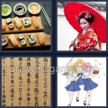 4 Bilder 1 Wort 9 Buchstaben JAPANISCH