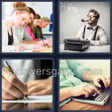 4 Bilder 1 Wort 9 Buchstaben SCHREIBEN