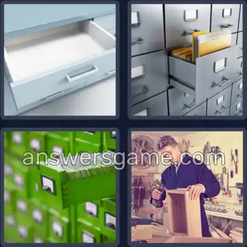 4 Bilder 1 Wort 9 Buchstaben SCHUBLADE