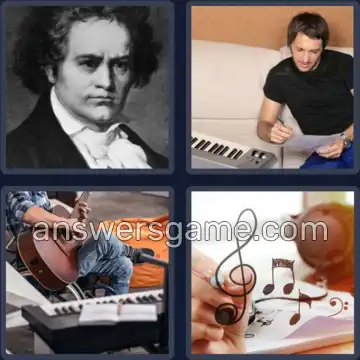 4 Bilder 1 Wort 9 Buchstaben KOMPONIST