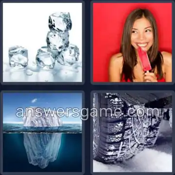 4 Pics 1 Word 3 Letters ICE