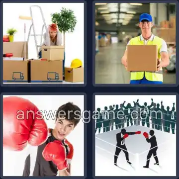 4 Pics 1 Word 3 Letters BOX