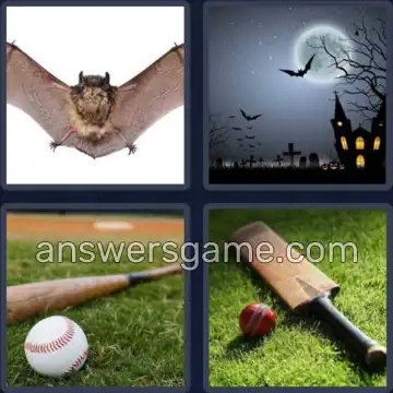 4 Pics 1 Word 3 Letters BAT