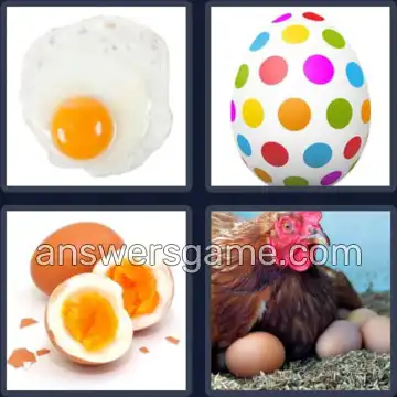 4 Pics 1 Word 3 Letters EGG