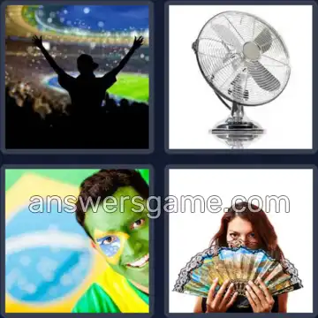 4 Pics 1 Word 3 Letters FAN