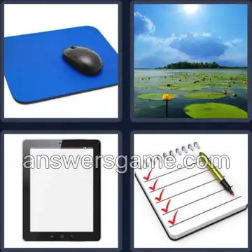 4 Pics 1 Word 3 Letters PAD