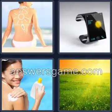 4 Pics 1 Word 3 Letters SUN