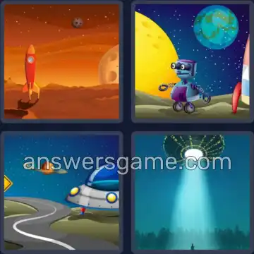 4 Pics 1 Word 3 Letters UFO