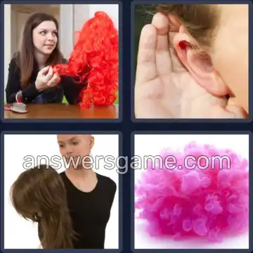 4 Pics 1 Word 3 Letters WIG