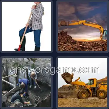 4 Pics 1 Word 3 Letters DIG