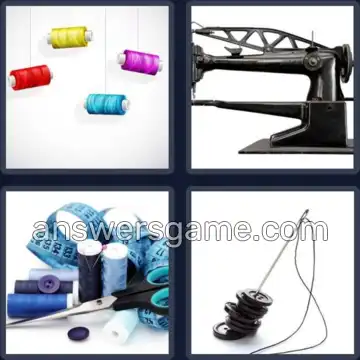 4 Pics 1 Word 3 Letters SEW