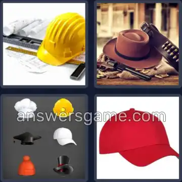 4 Pics 1 Word 3 Letters HAT