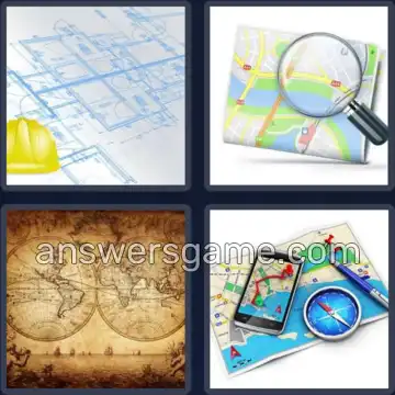 4 Pics 1 Word 3 Letters MAP