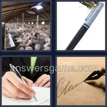 4 Pics 1 Word 3 Letters PEN