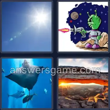 4 Pics 1 Word 3 Letters RAY